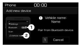 Emparelhamento do primeiro dispositivo Bluetooth