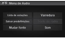 Menu de Áudio