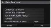 Tela de Configurações do Telefone