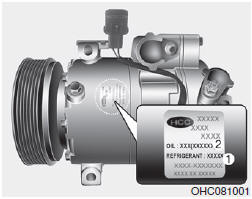 Etiqueta do compressor do ar condicionado