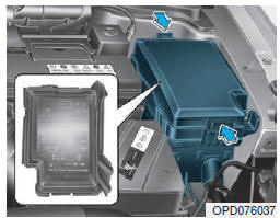 Painel de fusíveis compartimento do motor