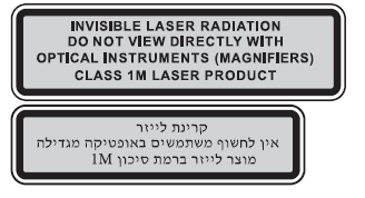 Etiqueta de classificação do laser