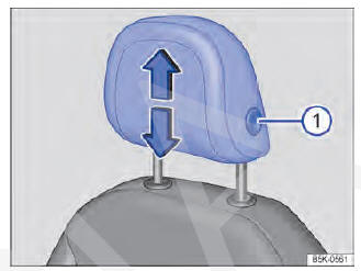 Fig. 89 Ajustar o apoio para cabeça dianteiro.