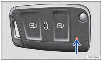 Fig. 58 Luz de controle da chave do veículo sem botão do alarme.
