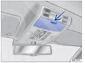 Fig. 160 No console do teto: porta-objetos.