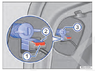 Fig. 209 Lateralmente no compartimento de bagagem: Desinstalar a lanterna traseira.