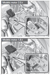 Caixa de Fusíveis no Compartimento do Motor (na Bateria)
