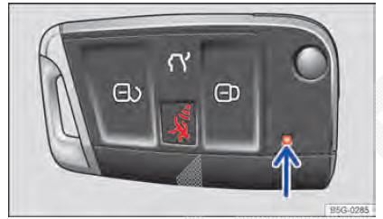 Fig. 59 Luz de controle da chave do veículo com botão do alarme.