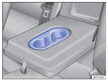 Fig. 170 No descansa-braço central traseiro: porta-copos.